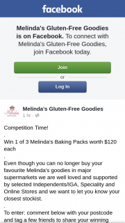 Melinda’s Gluten Free Goodies – Win 1 of 3 Melinda’s Baking Packs Worth $120 Each (prize valued at $360)