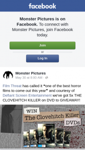 Monster Pictures – Win 1 of 5 The Clovehitch Killer on DVD