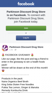 Parkinson Discount Drug Store – Win a Health Foods Pack