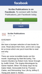 Scribe publications – (win a Signed Jersey)