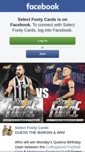 Select Footy Cards – Win Monday’s Queens Birthday Clash Between The Collingwood FooTBall Club & Melbourne FooTBall Club (prize valued at $1)
