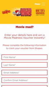 Shapes Movie Madness Promotion – Win 1 of 4 Vouchers