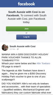 South Aussie With Cossie – Win a $350 Discovery Holiday Park Voucher Thanks to Allin Towbars?? (prize valued at $350)