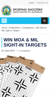 SSAA – Win Moa & Mil Sight-In Targets (prize valued at $75.8)