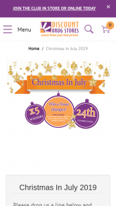 Discount Drug Stores Christmas in July – Win 1/5 Hampers (prize valued at $1)