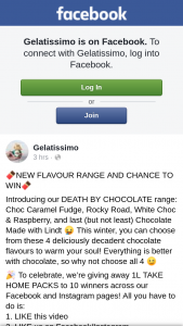 Gelatissimo – 1l Take Home Packs to 10 Across Our Facebook and Instagram Pages (prize valued at $255)