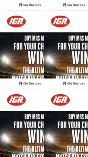 IGA-Supa IGA/Mrs Macs – Win The Major Prize Specified In The Schedule Above (prize valued at $3,540)