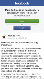 Mum to Five – Win 1 of 3 Smashers Epic Egg Prize Packs