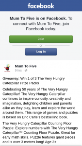 Mum to Five – Win 1 of 3 The Very Hungry Caterpillar Prize Packs