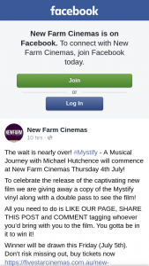 New Farm Cinemas – a Copy of The Mystify Vinyl Along With a Double Pass to See The Film