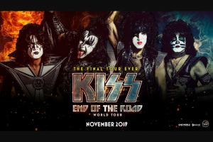 Plusrewards Daily Telegraph – Win a Gold Double Pass to Say Goodbye to Kiss on Their End of The Road World Tour