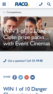 RACQ – Win 1 of 10 Danger (prize valued at $700)