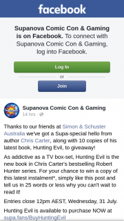 Supanova – Win a Copy of this Latest Instalment Simply Like this Post and Tell Us In 25 Words Or Less Why You Can’t Wait to Read It