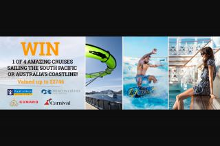 Win 1 of 4 Amazing Cruises of Your Choice (prize valued at $2,258)