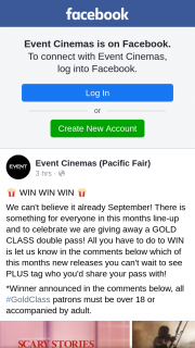 Event Cinemas Pacific Fair – a Gold Class Double Pass