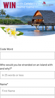 Channel Ten-Celebrity Name Game – Win a Trip to Fiji