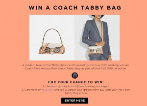 QVB – win a Coach Tabby Bag