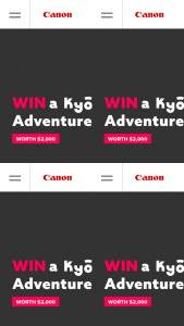 Canon – Win a Ky&#333y&#363 Adventure Gear Pack Worth $2000. (prize valued at $2,000)