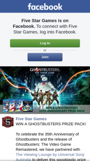 Five Star Games – Win a GhosTBusters Prize Pack