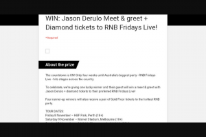 Frontier – Win a Meet & Greet With Jason Derulo Diamond Tickets to Their Preferred Rnb Fridays Live (prize valued at $2,103)