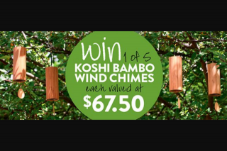Gardening Australia – Win a Set of Koshi Bamboo Wind Chimes (prize valued at $67.5)