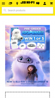 JB HiFi Pre-order Abominable for chance to – Win 1 of 5 Abominable Merchandise Packs (prize valued at $300)