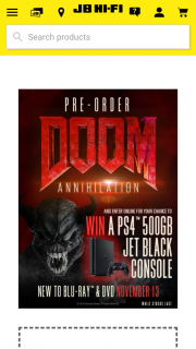 JB HiFi Pre-order DoomAnnihilation to – Win a Playstation 4 500gb Jet Black Console (prize valued at $450)