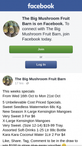 The Big Mushroom Fruit Barn – Win $100 In Store Give-Away Voucher