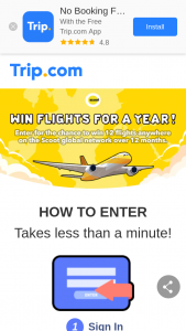 Tripcom – Win Flights for a Year (twelve Scoot Flybag Return Economy Flights (australia to Any Destination)). (prize valued at $9,999)