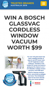 Trusted Brands – Reader’s Digest – Win a Bosch Glassvac Cordless Window Vacuum Worth $99.