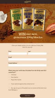 Whittaker’s Chocolates – Win a Delicious Creamy Milk Block for Yourself