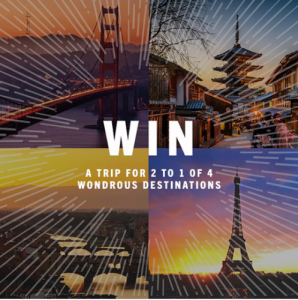 Casella Wines – Win a grand prize of a trip for 2 to either Paris, Italy, Tokyo or San Francisco OR 1 of 6 Go Pro Hero 7 in Black