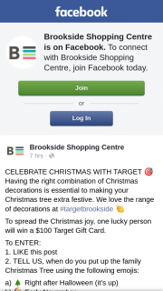 Brookside Shopping Centre – Win a $100 Target Gift Card