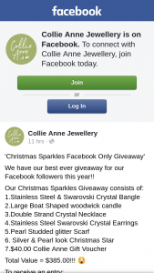 Collie Anne Jewellery – for Our Facebook Followers this Year