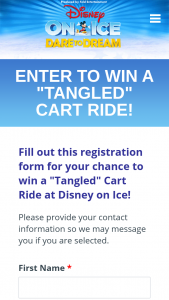 Feld Entertainment Disney on Ice – Purchase ticket/s to – Win a Ride In The Cart As Part of a Promotion