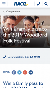 RACQ – Win a Family Pass to The 2019 Woodford Folk Festival In Queensland (prize valued at $2,126)