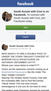 South Aussie With Cosi – Win a Double Pass to Under The Stars Twilight Concert at Morphetville Racecourse on Saturday December 14???