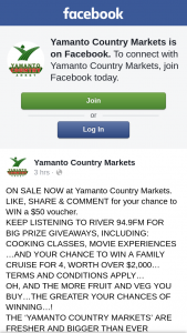 Yamanto Country Markets – Win a $50 Voucher (prize valued at $50)