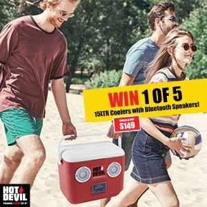 Toolmart – Win 1 of 5 New Hot Devil 15 litre Cooler Boxes with Bluetooth Speakers