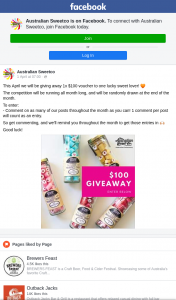Australian Sweet Co – Win a $100 Store Voucher (prize valued at $100)