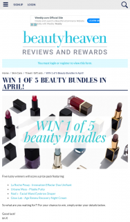 Beauty Heaven – Win 1 of 5 Beauty Bundles In April (prize valued at $444)