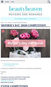 Beauty Heaven – Win The Mother’s Day Prize Pack Enter Your Details Below