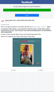 Books With Heart – Win 1 of 5 Advance Copies of The Paris Secret By Natasha Lester