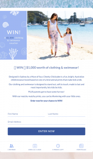 Cheeky Chickadee – Win $1000 Worth of Clothing & Swimwear (prize valued at $1,000)