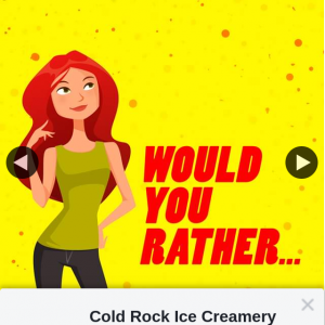 Cold Rock Ice Creamery – Win a $100 Cold Rock Voucher