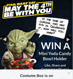 Costume Box – Win a Mini Yoda Candy Bowl Holder Answer The Question Below