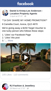 Daniel & Kristy-Lee Anderson Property Agents – Win a $150 Target Voucher (prize valued at $150)