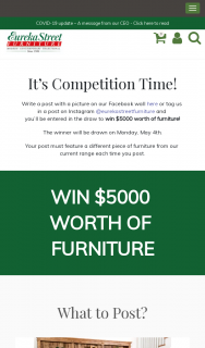 Eureka Street Furniture – Post a picture of our current Eureka Street Furniture Range to – Win $5000 Worth of Furniture