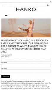 Hanro Australia – Win $500 Worth of Hanro this Season (prize valued at $500)