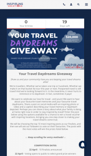 Inspiring Vacations – Win a Voucher to Put Towards Future Travel (prize valued at $24,000)
